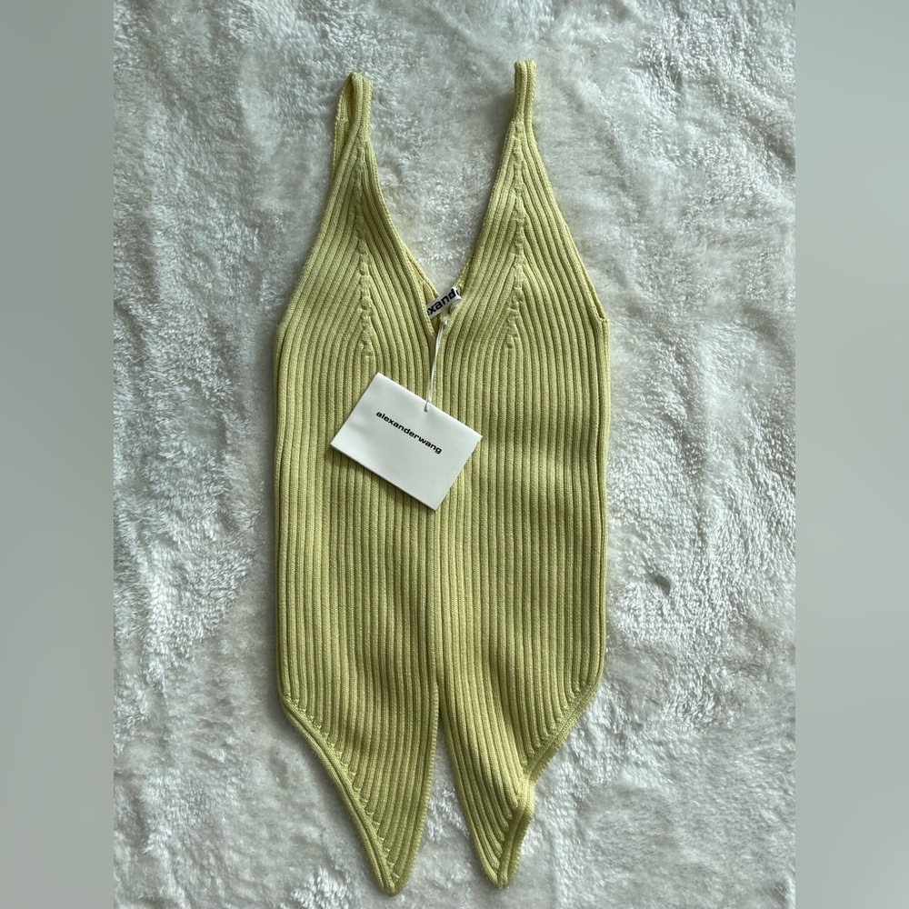 NWT Alexander Wang yellow ribbed tank Size S